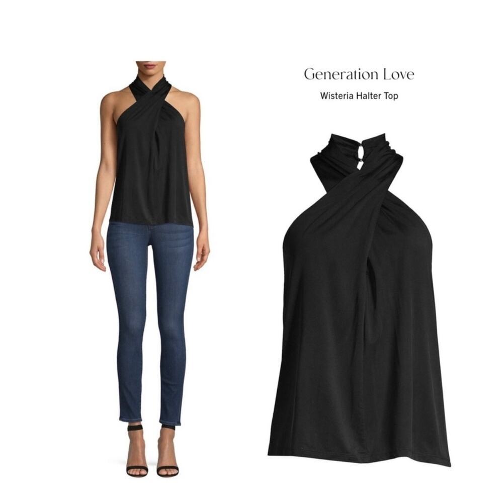 NEW NWT Generation Love Wisteria Halter Top size XXS Black